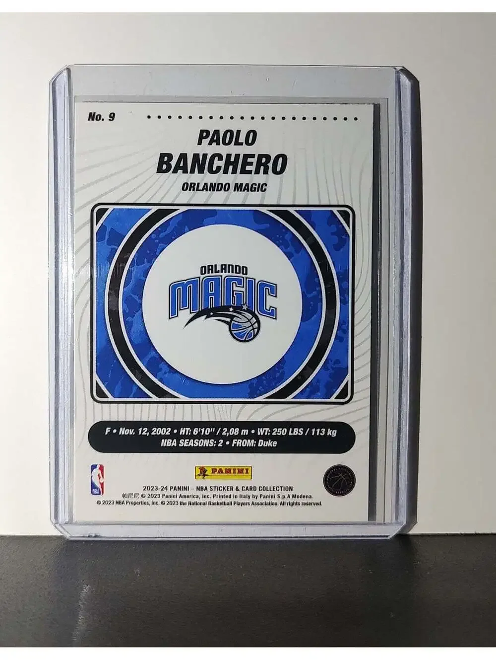 Paolo Banchero 2023-24 Panini NBA Sticker Foil Card #9 Orlando Magic